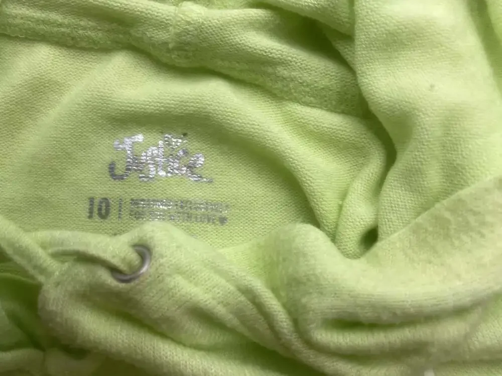 Justice Girls Lime Green Lace-Up Lightweight Pullover Hoodie Size 10